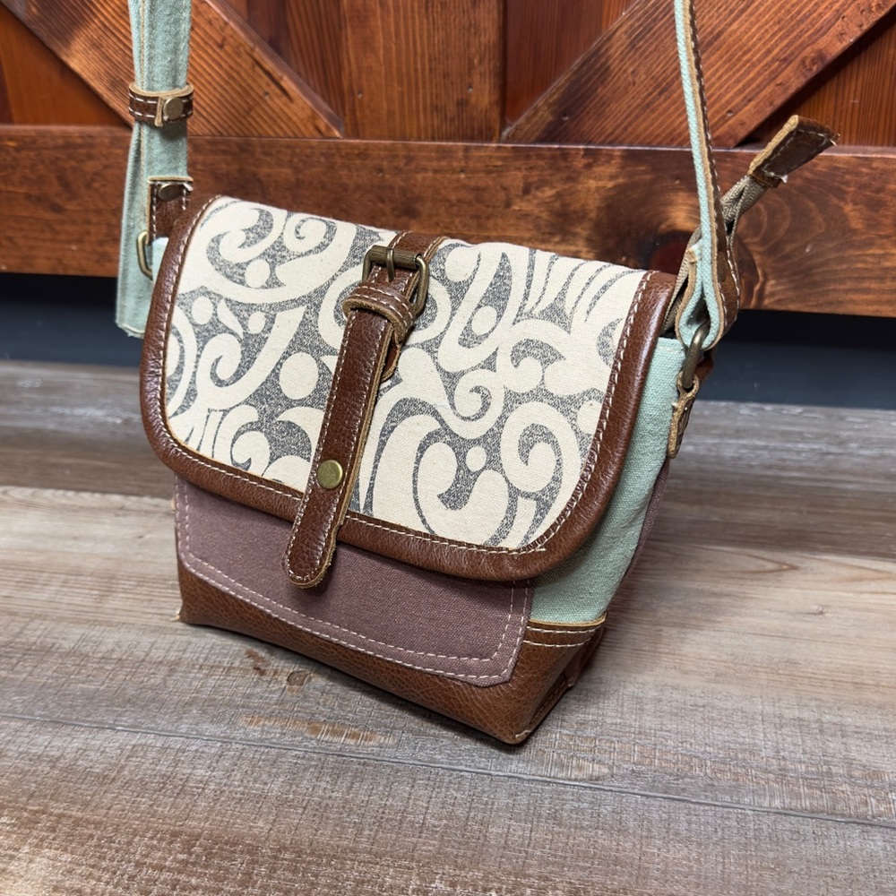 Myra Bag Leaf Print Small Crossbody Purse - Picture 2 of 12